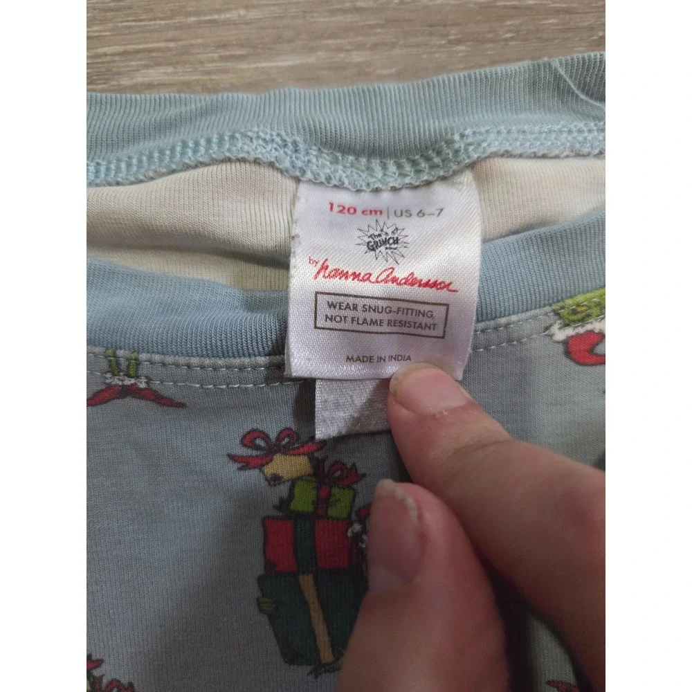 Hanna Andersson Hannasoft Grinch Christmas Pajamas Kids Boys 120 US 6-7